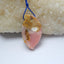 Handmade Pink Opal and Chrysoprase carved leaf Pendant Bead, 35x21x8mm, 6.6g - MyGemGarden