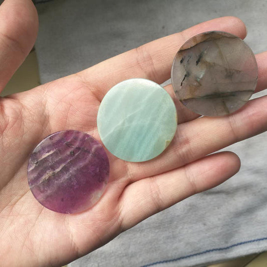 Customized! 35x35x3mm Round Disc Shaped Flat Top Straight Edge Cabochon