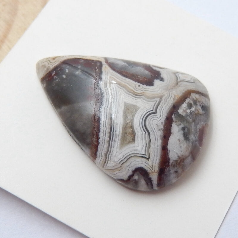 Natural Crazy Lace Agate Teardrop Gemstone Cabochon, 28x20x7mm, 4.81g - MyGemGarden