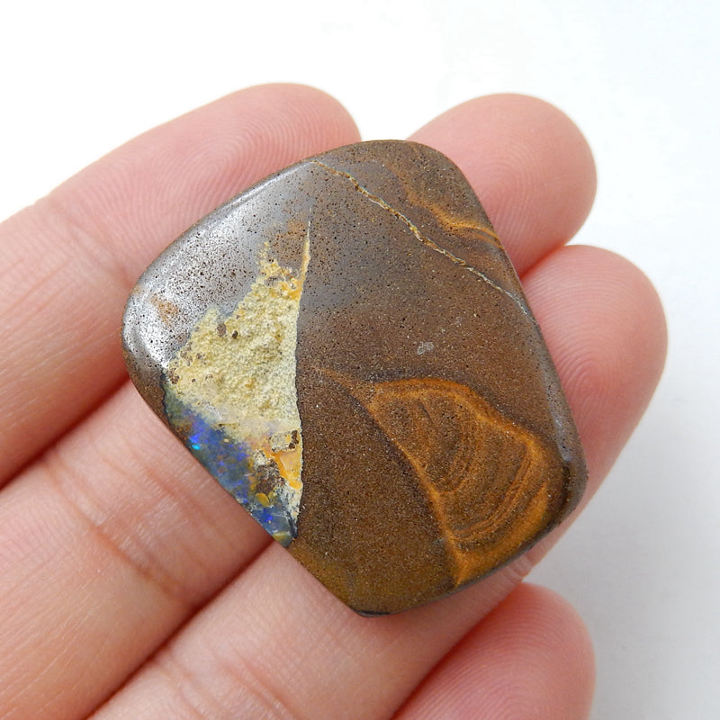 Natural Boulder opal Gemstone Cabochon, 29x25x8mm, 9.5g - MyGemGarden