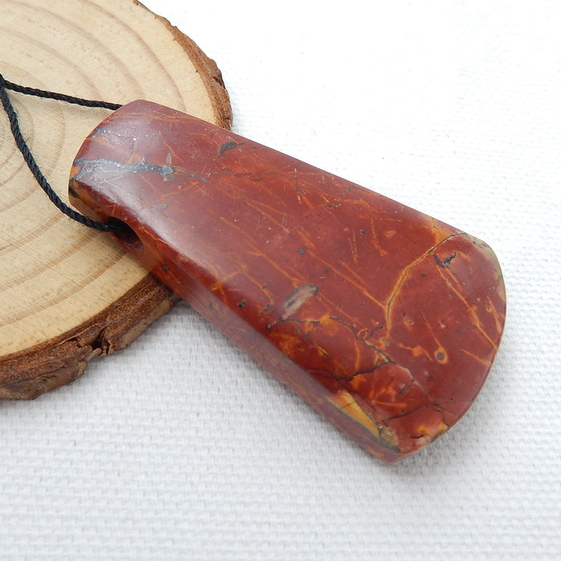 Natural Multi-Color Picasso jasper Drilled Pendant Bead, 31x29x11mm, 24.7g - MyGemGarden
