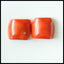 Natural Red Coral Gemstone Cabochon Pair 14x13x7mm,4.6g - MyGemGarden