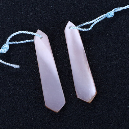 Pink Shell Earrings Pair Pairs 37x9x3mm,3.88g - MyGemGarden