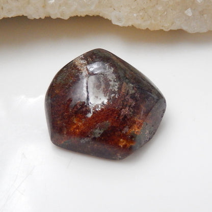 Natural Ghost quartz Gemstone Cabochon, 21x20x10mm, 5.4g - MyGemGarden