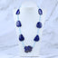 1 Strand Lapis Lazuli Gemstone Necklace, Flower Gemstone Pendant Necklace, Adjustable Necklace, 20-30 inch, 61g