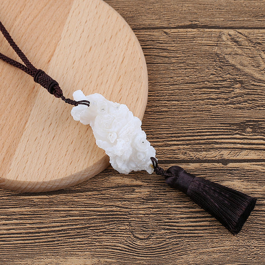 Rare Beautiful Exquisite Gobi Agate Necklaces,65x30x24mm,50cm,43g