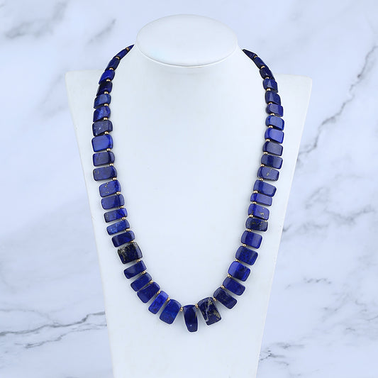 Natural Lapis Lazuli Jewelry Necklace, Adjustable necklace, 1 Strand, 20-30 inch, 55g