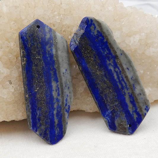 Natural Lapis Lazuli Earring Beads 52x21x4mm, 16g