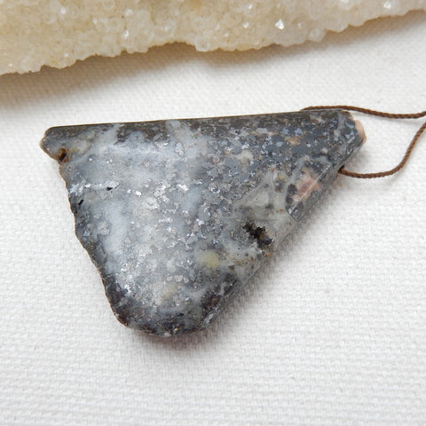 Natural Stone Argentina Rhodochrosite Drilled Gemstone Pendant Bead, 54x37x9mm, 29.7g - MyGemGarden