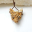 Handmade Picture Jasper Carved Wolf Head Pendant Stone, 23x19x11mm, 4.3g - MyGemGarden