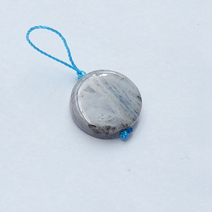 Natural Agate Round Gemstone Pendant Bead, 15x4mm, 1.9g - MyGemGarden