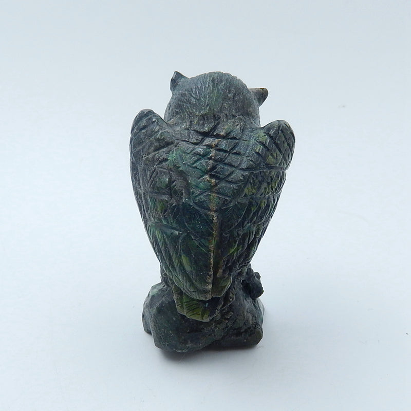 Turquoise Gemstone Owl Carved Ornament, 54x25x32mm, 65g - MyGemGarden