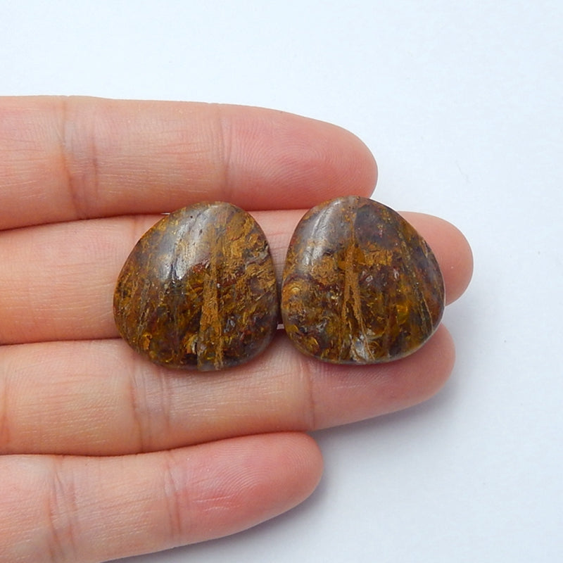 Natural Pieterisite Gemstone Cabochon pair, 22x21x5mm, 7.5g - MyGemGarden