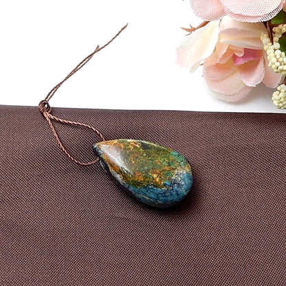 Natural Turquoise Pendant Bead, 24x14x9mm, 3.7g - MyGemGarden