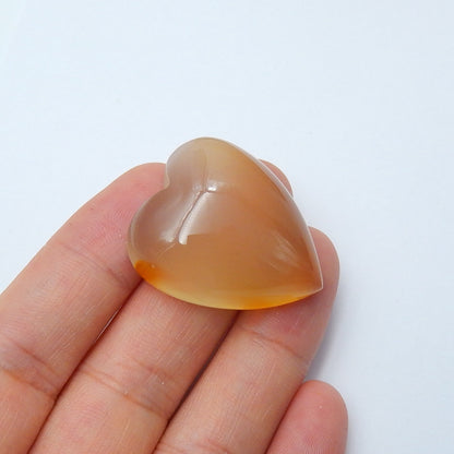 Natural Agate Gemstone Heart Cabochon, 30x25x11mm, 11.9g - MyGemGarden