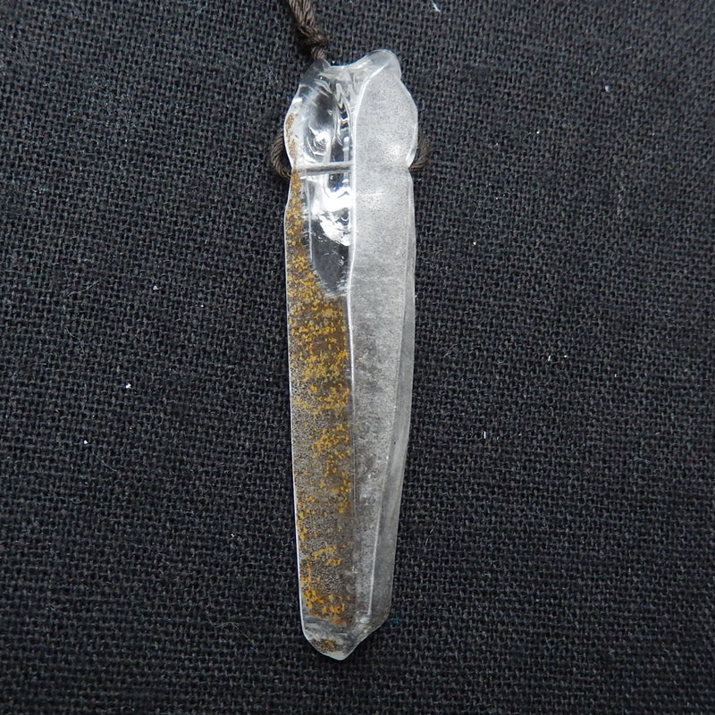 Carved Quartz Gemstone Tiger Pendant, Fashion Pendant, Animal Necklace Pendant, Unique Pendant, 59x14x12mm, 11.5g - MyGemGarden