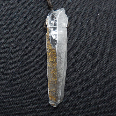 Carved Quartz Gemstone Tiger Pendant, Fashion Pendant, Animal Necklace Pendant, Unique Pendant, 59x14x12mm, 11.5g - MyGemGarden