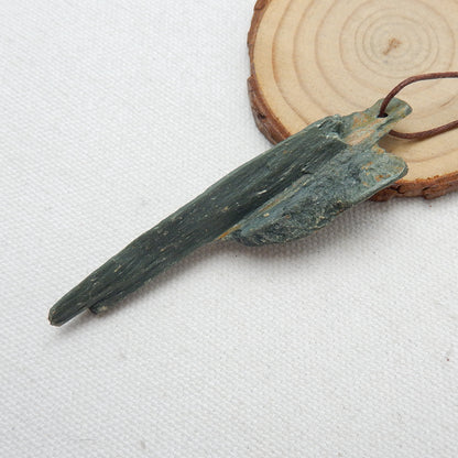 Raw Wood Fossil Gemstone Pendant, Necklace Pendant, 80x19x13mm, 15.8g - MyGemGarden