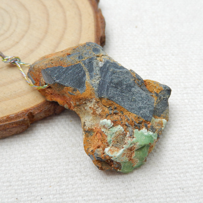 Nugget gemstone Turquoise Pendant, 35x27x11mm, 10.2g - MyGemGarden