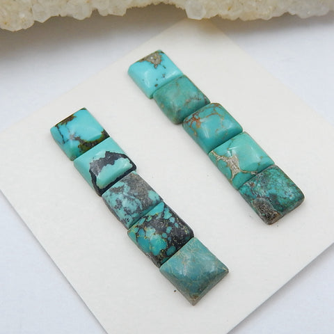10 PCS Natural Turquoise Square Flatback Gemstone Cabochon, 6x6x3mm, 2.2g - MyGemGarden
