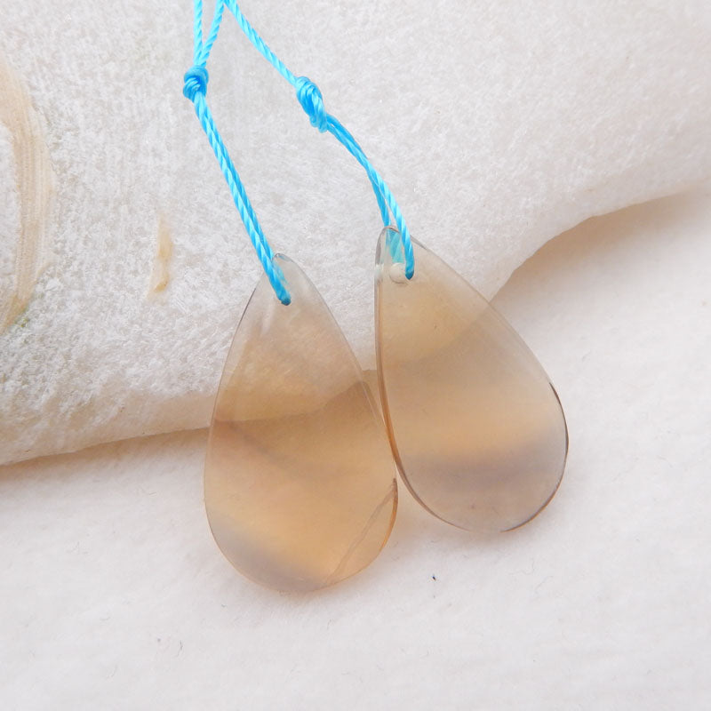 萤石泪珠耳环一对制作耳环的石头，24X13X4mm，4.7g