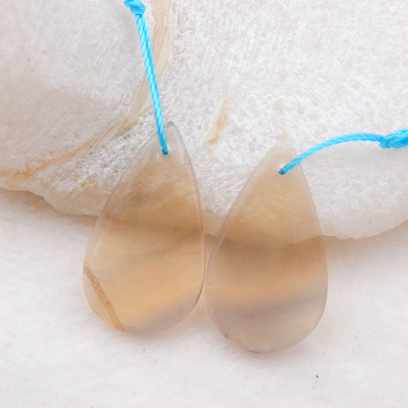 Paire de boucles d'oreilles en forme de larme en fluorite pour la fabrication de boucles d'oreilles, 24X13X4mm, 4.7g