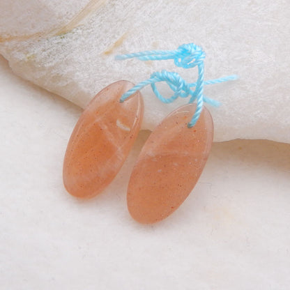 天然太阳石时尚耳环一对，用于制作耳环的石头，21x10x4 毫米，3.1 克