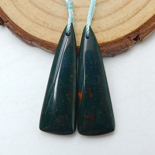 Natural Dragons Blood Agate Earrings Pair, stone for Earrings making, 33x11x5mm, 4.9g - MyGemGarden