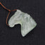 Natural Fluorite Carved horse head Pendant Bead 33X25X9mm, 16.8g