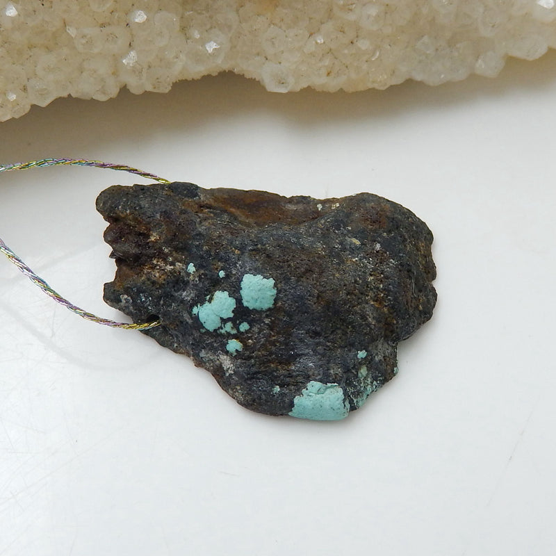 Nugget gemstone Turquoise Pendant, 31x22x9mm, 6.2g - MyGemGarden
