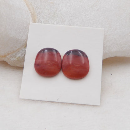 Natural Red River Jasper Cabochons Paired 15X13X4mm, 2.7g