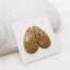 Natural Green Opal Cabochons Paired 25x14x3mm, 4.4g