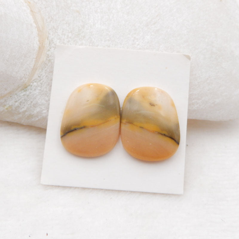 Natural Biggs Jasper Cabochons Paired 21X16X4mm, 5.2g