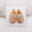Paire de cabochons de pierres précieuses de corail fossile indonésien naturel, 29 x 14 x 3 mm, 5,3 g