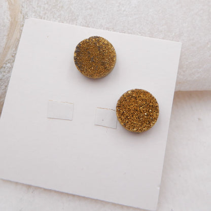 Natural Raw Golden Crystal Cabochons Paired 10X10X3mm, 1.4g