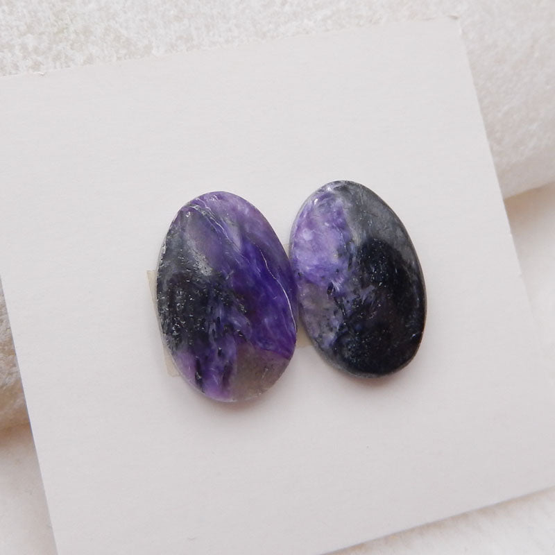 Natural Sugilite Cabochons Paired 15X11X4mm, 2.6g