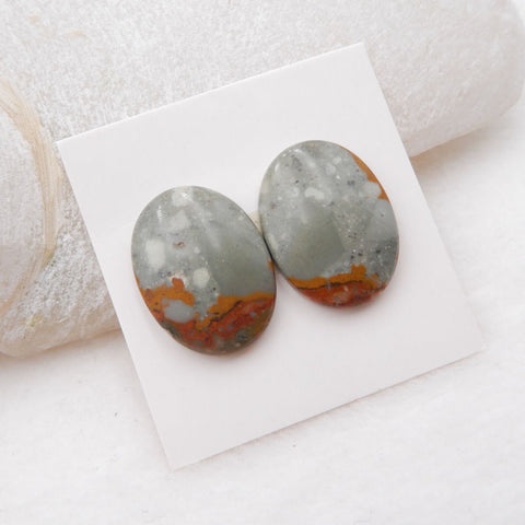 Natural Biggs Jasper Cabochons Paired 20x15x5mm, 4.7g