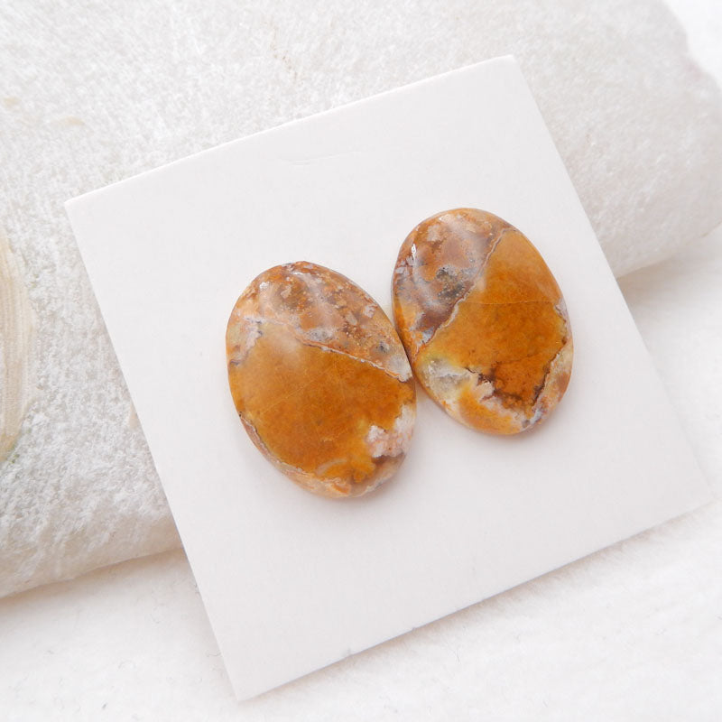 Natural Yellow Opal Cabochons Paired 18X13X4mm, 2.9g