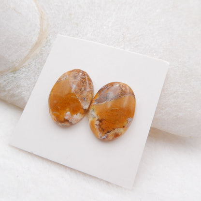 Natural Yellow Opal Cabochons Paired 18X13X4mm, 2.9g