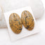 Natural Green Opal Cabochons Paired 29x17x4mm, 7.1g