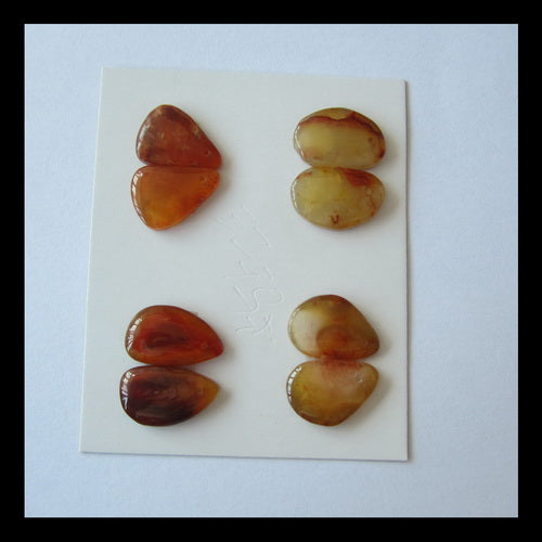 8 pcs Red Agate Cabochon Pair 16x11x3mm,7.5g - MyGemGarden