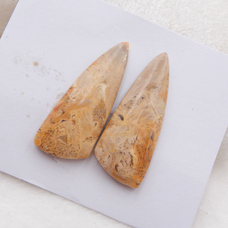 Natural Crazy Lace Agate Cabochons Paired 37X15X5mm, 7.7g
