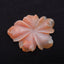 Natural Red Agate Carved Flower Cabochon 79x65x5mm 37.9g