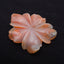 Natural Red Agate Carved Flower Cabochon 79x65x5mm 37.9g