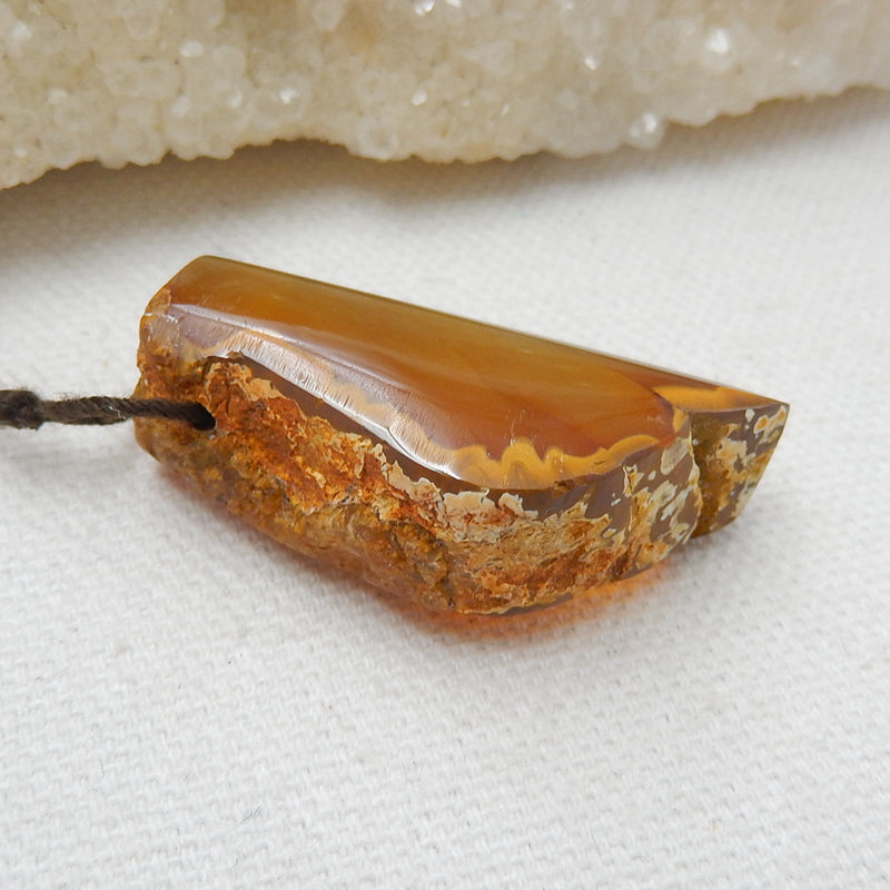 Nugget Agate Gemstone Pendant Fashion jewelry, 37x18x13mm, 14.5g - MyGemGarden