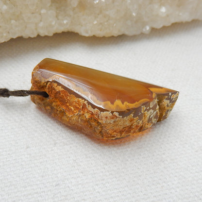 Nugget Agate Gemstone Pendant Fashion jewelry, 37x18x13mm, 14.5g - MyGemGarden