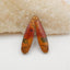 Multicolor Picasso Jasper and White Quartz Glued Gemstone Earrings Stone Pair, 42x10x6mm, 7.8g - MyGemGarden