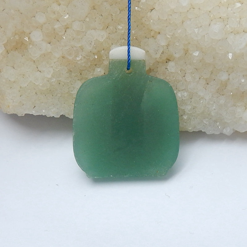 绿色东陵宝石吊坠珠，37x30x8mm，14.4g
