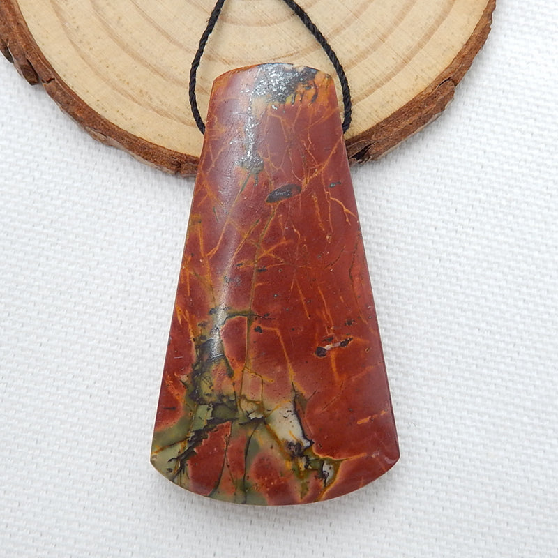 Natural Multi-Color Picasso jasper Drilled Pendant Bead, 31x29x11mm, 24.7g - MyGemGarden