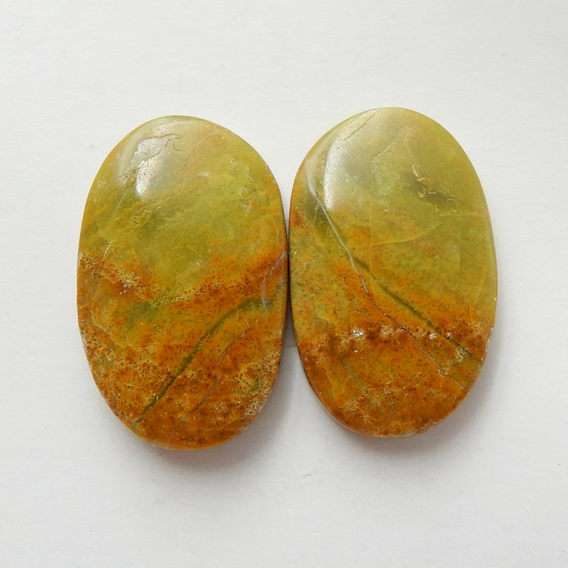 Natural Yellow opal Oval Gemstone Cabochon Pair, 20x13x4mm, 3.0g - MyGemGarden